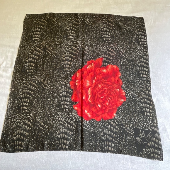 Jose Cotel Paris Floral Geometric Print Silk Scarf 34”x35” Vintage 1987 - Picture 2 of 9